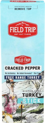 Field Trip Gluten Free Cracked Pepper Turkey Jerky Sticks Perspective: front