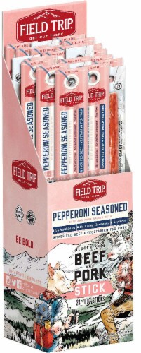 Field Trip  Beef and Pork Jerky Stick Gluten Free   Pepperoni Seasoned Perspective: front