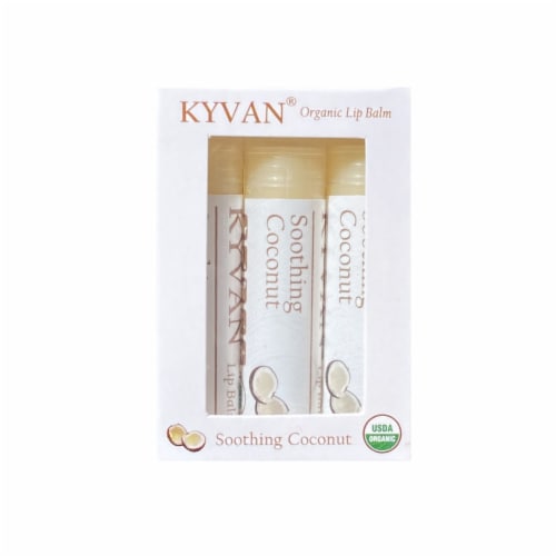 KYVAN Soothing Coconut Lip Balms - 3 Pack Perspective: front
