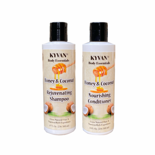 KYVAN Honey & Coconut Rejuvenating Shampoo  and Nourishing Conditioner Set Perspective: front