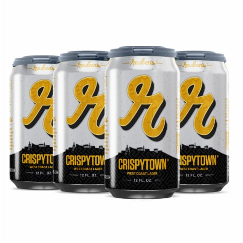 Reuben's Brews Crispytown West Coast Lager Beer Perspective: front