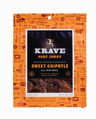 Krave Sweet Chipotle Beef Jerky Perspective: front