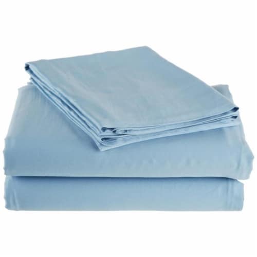 Rayon from Bamboo 300 Thread Count Solid Sheet Set Full-Light Blue Perspective: front