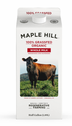 Maple Hill® Organic 100% Grassfed Whole Milk Perspective: front