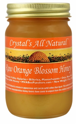 Crystal's Orange Blossom All Natural Raw Honey Perspective: front
