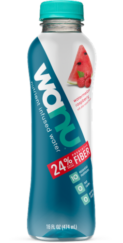 Wanu Nutrient Infused Watermelon Raspberry Flavored Bottled Water Perspective: front