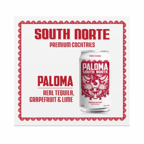 South Norte Tequila Paloma Premium Cocktail Cans Perspective: front