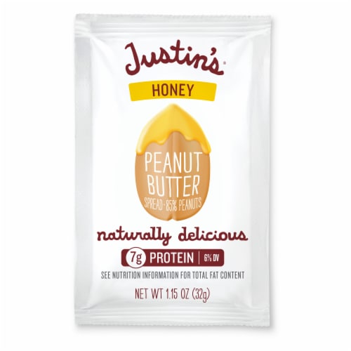 Justin's Honey Peanut Butter Spread Squeeze Pack, 1.15 oz. Perspective: front
