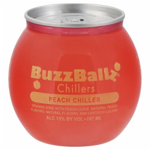 BuzzBallz Chillers Peach Chiller Ready to Drink Cocktail Single Can Perspective: front