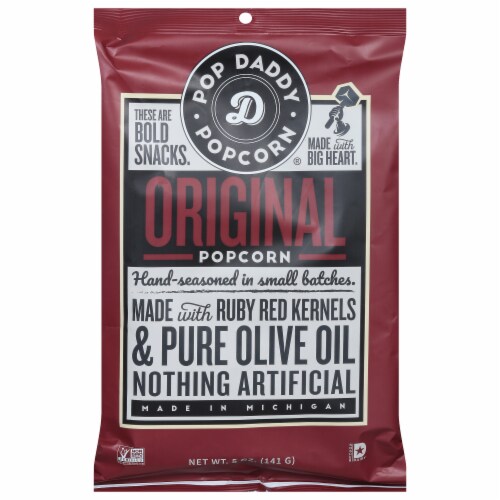 Pop Daddy® Original Ruby Red & Pure Olive Oil Popcorn Perspective: front