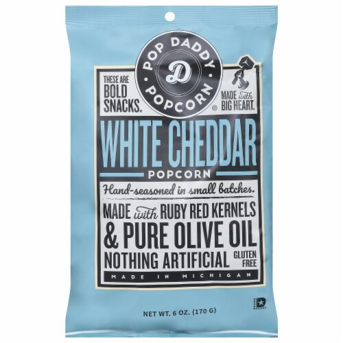 Pop Daddy Real White Cheddar Cheese Popcorn Perspective: front