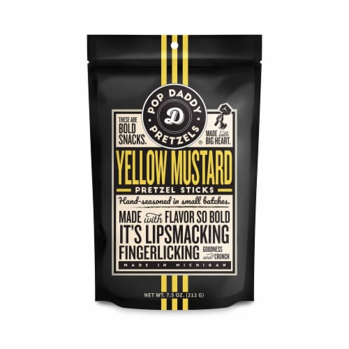 Pop Daddy Yellow Mustard Pretzel Sticks Perspective: front