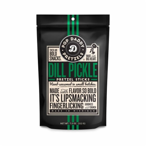 Pop Daddy® Hand-Seasoned Dill Pickle Pretzel Sticks Perspective: front