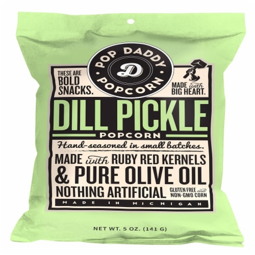 Pop Daddy Dill Pickle Popcorn Perspective: front