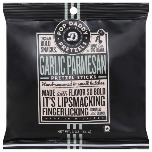 Pop Daddy Pretzels Garlic Parmesan Pretzel Sticks Perspective: front