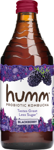 Humm Kombucha Blackberry Probiotic Kombucha Perspective: front