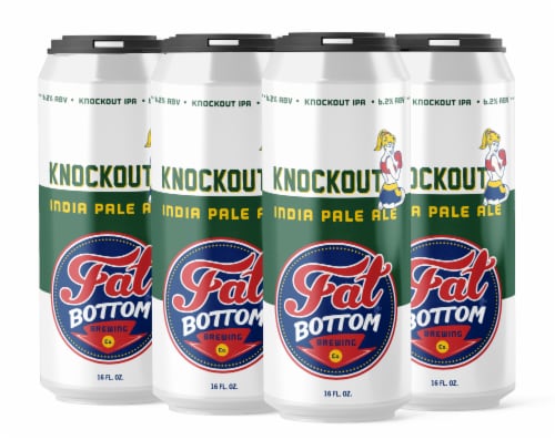 Fat Bottom Brewing Knockout India Pale Ale Craft Beer Perspective: front