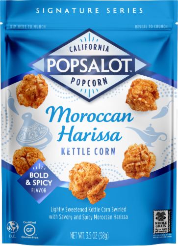 Popsalot Resealable Pouch Moroccan Harissa Spiced Kettlecorn Perspective: front