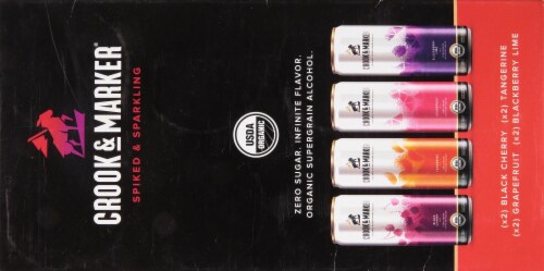 Crook & Marker Spiked & Sparkling Hard Seltzer Organic Variety Pack Perspective: front