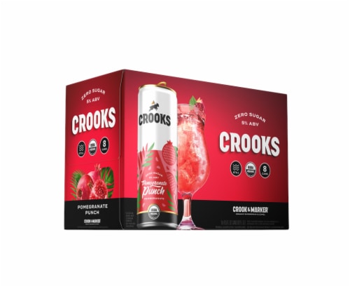 Crooks Pomegranate Punch Still Canned Cocktails Perspective: front