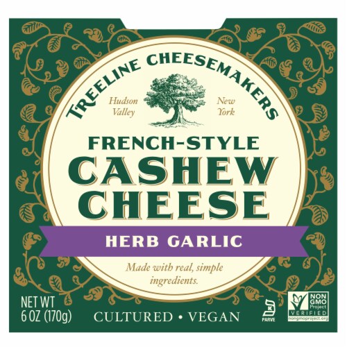Treeline Treenut Cheese Herb & Garlic Soft French-Style Nut Cheese Perspective: front