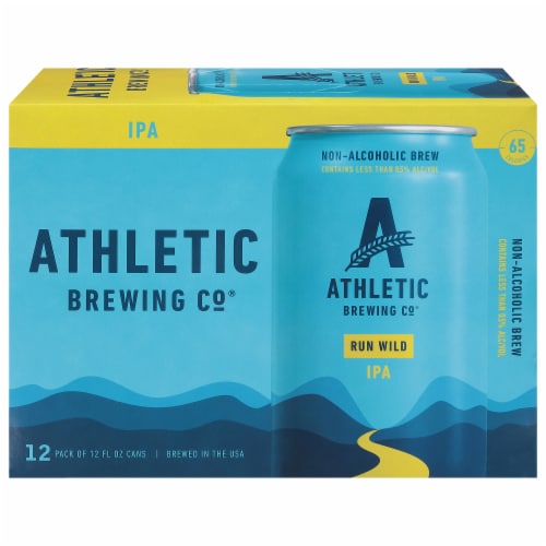 Athletic Brewing Co Non-Alcoholic IPA Run Wild Beer 12 - 12 fl oz Cans Perspective: front