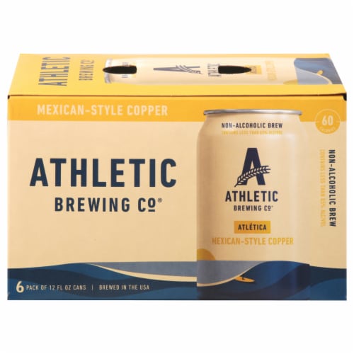 Athletic Brewing Co® Non Alcoholic Cerveza Atletica Beer Cans Perspective: front