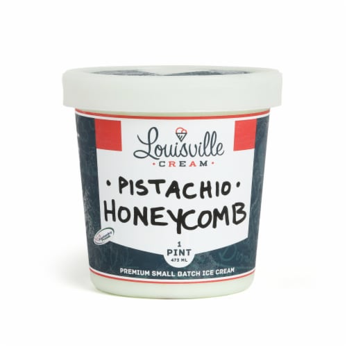 Louisville Cream Pistachio Honeycomb Ice Cream Pint Perspective: front