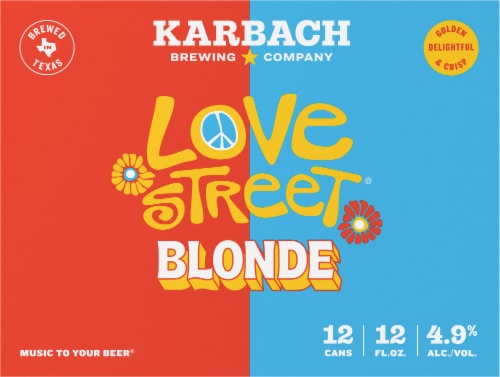 Karbach Brewing Company Love Street Blonde Beer Perspective: front