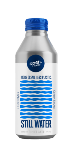 Open Water Still Water Purified Water Plus Electrolytes Drink Perspective: front