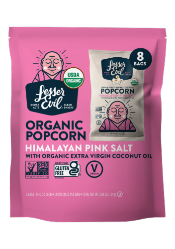 LesserEvil® Organic Himalayan Pink Salt Popcorn Multipack Perspective: front
