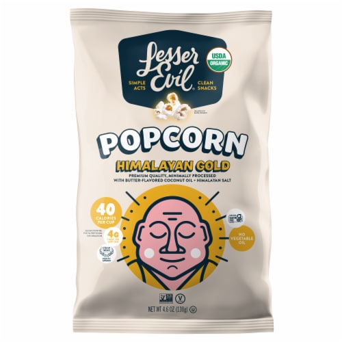 LesserEvil® Organic Himalayan Gold Popcorn Perspective: front