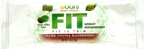 Ebars Fit Weight Management Dark Cocoa Raspberry Bar Perspective: front