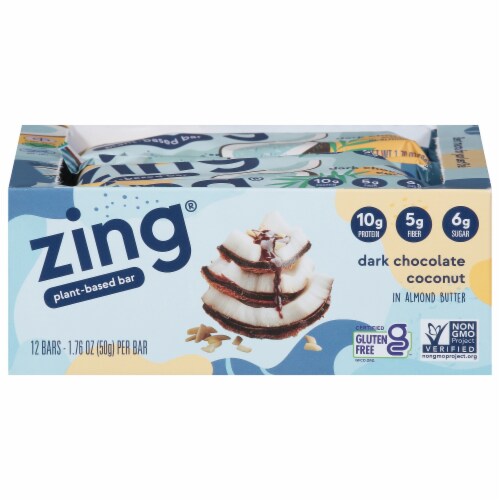 Zing Dark Chocolate Coconut Vitality Bars Perspective: front