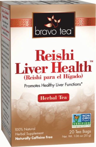 Bravo Tea Reishi Liver Health Herbal Tea Perspective: front