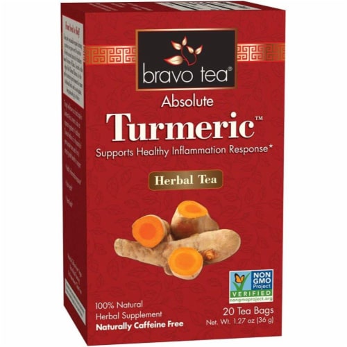 Bravo Teas and Herbs - Tea - Absolute Tumeric - 20 Bag Perspective: front