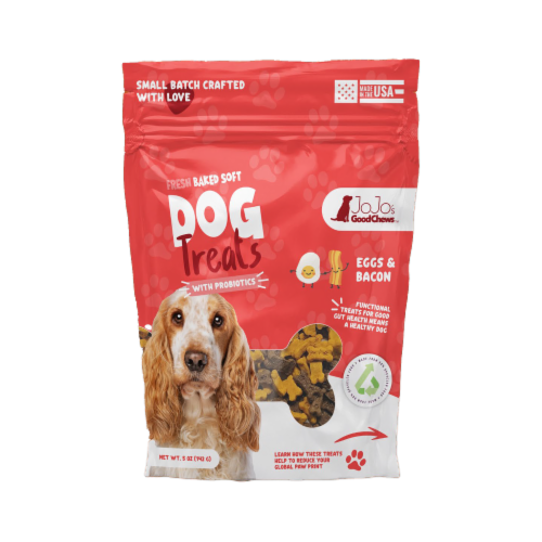 JoJo Modern Pets Good Chews Eggs and Bacon Soft Chew Dog Treats Perspective: front