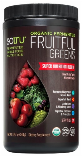 Sotru Organic Fermented Fruitful Greens Nutrition Blend Perspective: front
