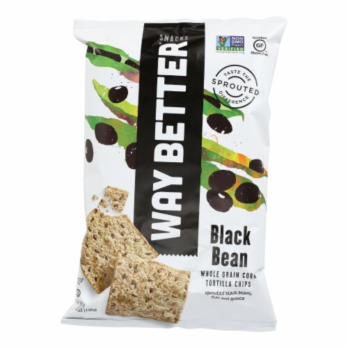 Way Better Snacks Tortilla Chips - Black Bean - Case of 12 - 5.5 oz. Perspective: front