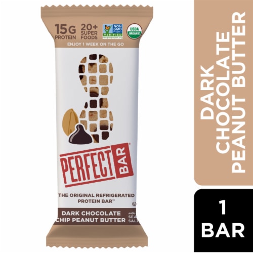 Perfect Bar Refrigerated Dark Chocolate Chip Peanut Butter Protein Bar Perspective: front