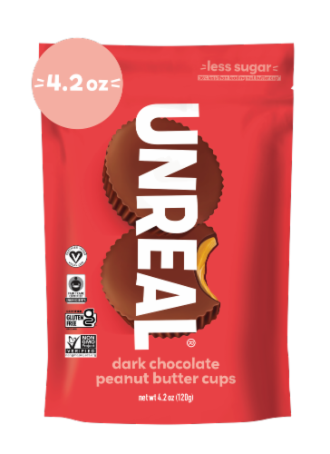 Unreal® Dark Chocolate Peanut Butter Cups Perspective: front
