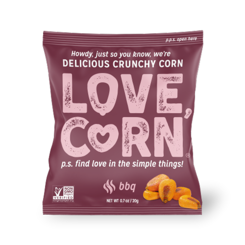 Love Corn® Smoked BBQ Premium Crunchy Corn Perspective: front