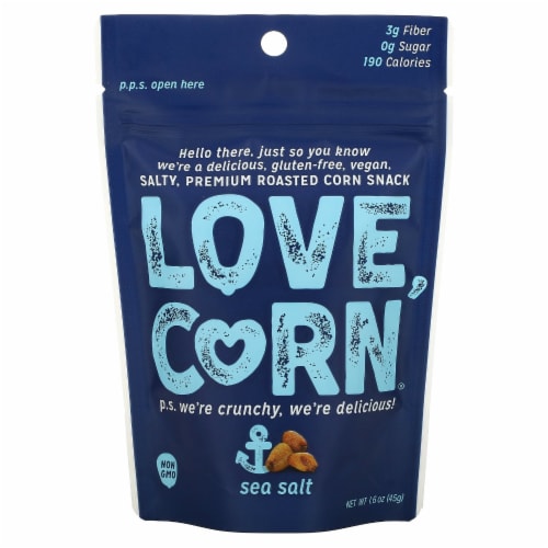 Love Corn® Roasted Sea Salt Corn Snacks Perspective: front