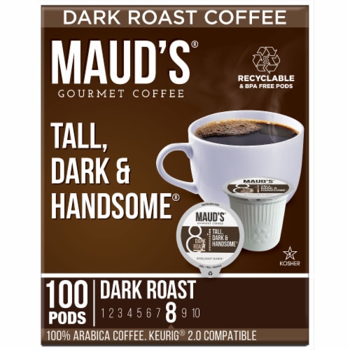 Maud's® Tall Dark and Handsome Dark Roast Coffee Pods Perspective: front