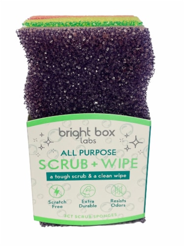 Bright Box All Purpose Scrub + Wipe Sponges Perspective: front
