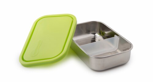 U-Konserve Divided Rectangle Stainless Steel Container - Lime Perspective: front