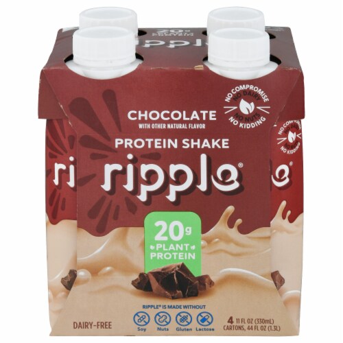 Ripple® Chocolate Plant Protein Shakes Perspective: front
