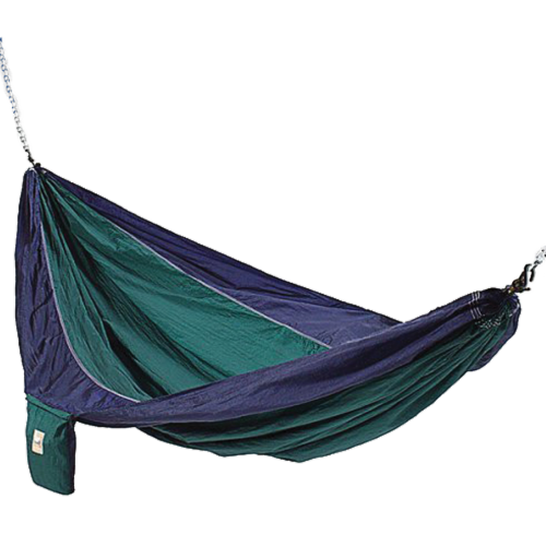 Blue And Green Hammaka Parachute Silk Hammock Perspective: front