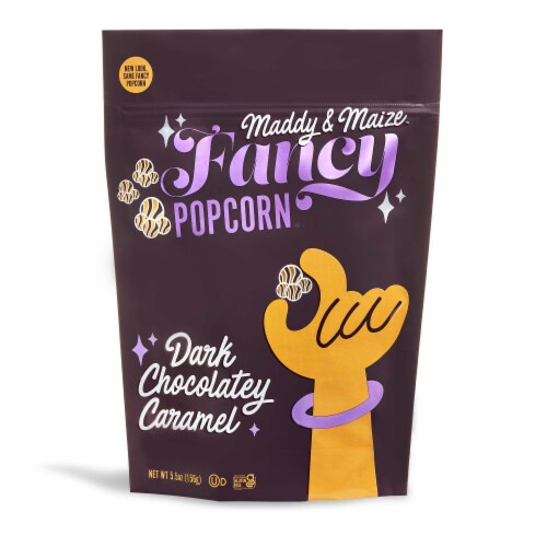 Maddy & Maize™ Dark Chocolatey Caramel Fancy Popcorn Perspective: front