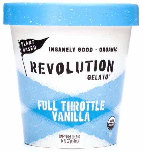Revolution Gelato Plant-Based Organic - Full Throttle Vanilla Vegan Ice Cream (8 Count) Perspective: front